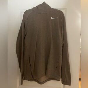 Nike Brown Heather Long Sleeve Performance Hoodie